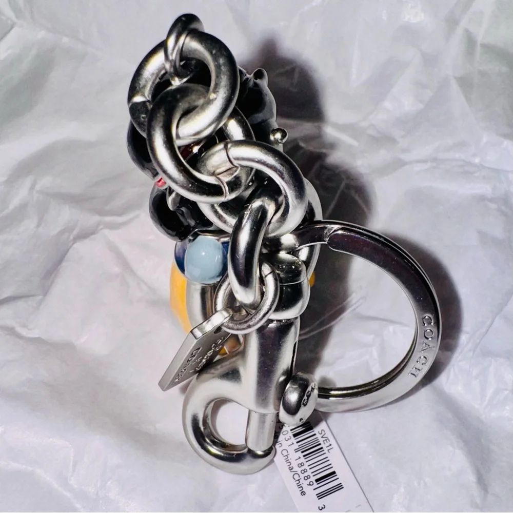 Coach Disney Princess Snow White Bear Keychain bag-charm Silver - NWT